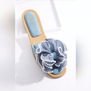 Denim Sandals with Bow